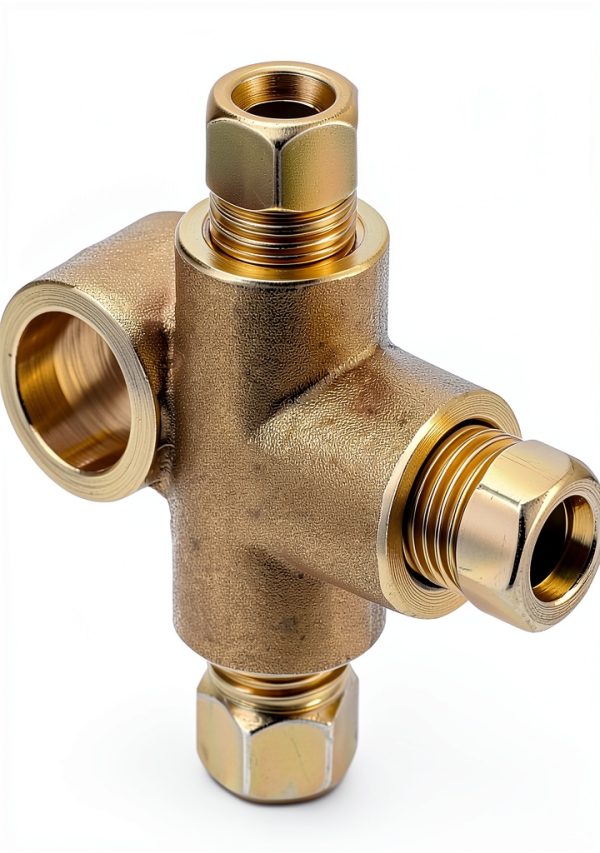Femory Brass Brake Tee 3/16 Inch Yellow Inverted Adapter FR1-1