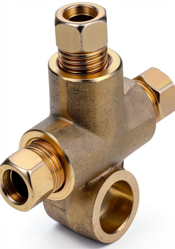 Femory Brass Brake Tee 3/16 Inch Yellow Inverted Adapter FR1-3