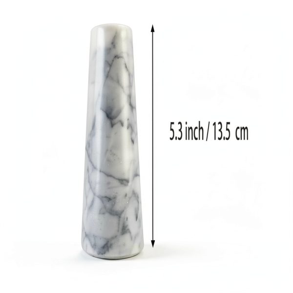 Marble Replacement Pestle only， 5.3 in (Only Pestle [Mortar is not Included]), Granite Pestle Replacement Light Gray White-1