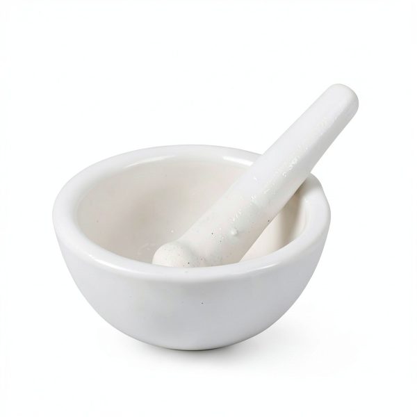 Ceramic Mortar and Pestle Set by Comebuywide 2.4in Bowls with Brush-1