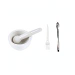 3.2inch Ceramic Mortar and Pestle Set, Pill Crusher, Spice Crusher, Ceramic Mixing Grinding Bowl Set, Include Brush and Spoon-0