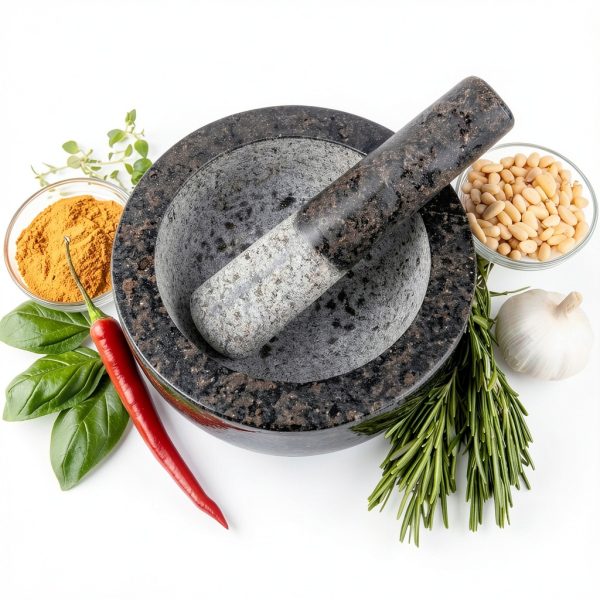 Granite Mortar and Pestle by Kota Japan Black 5.25 inch Grinder-2