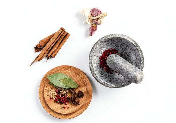 Pestle & Mortar Set by Joseph Joseph Gray Granite with Bamboo Lid-4