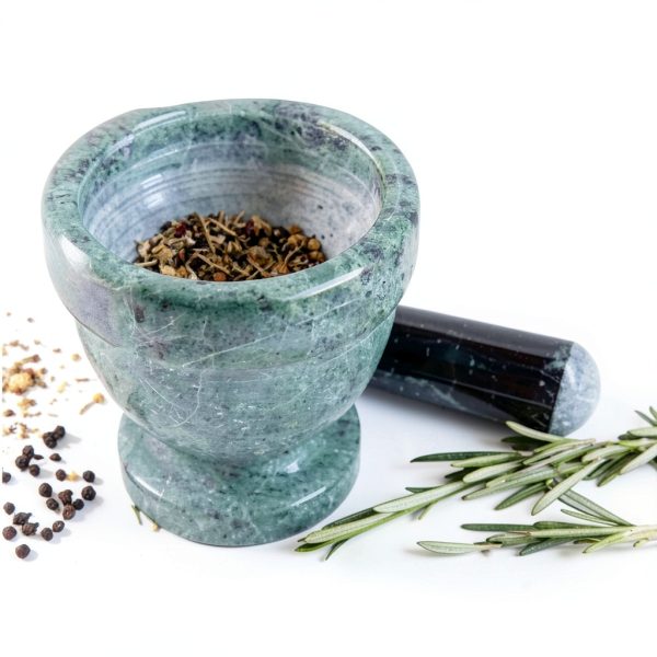 Fox Run Marble Mortar and Pestle Green 4 inch Spice Grinder-5