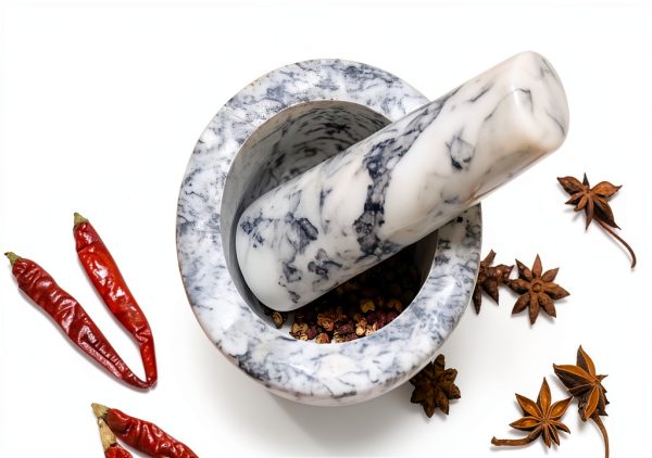 Marble Replacement Pestle only， 5.3 in (Only Pestle [Mortar is not Included]), Granite Pestle Replacement Light Gray White-3