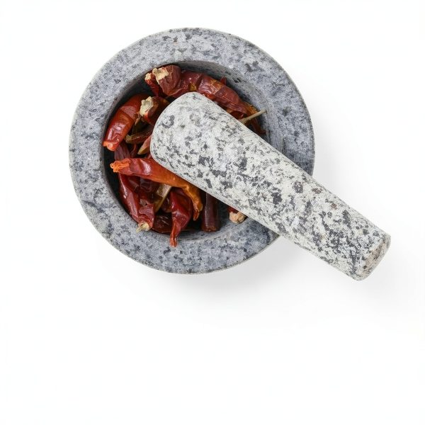 Mortar and Pestle Set Grey 5 Inch 1 Cup Capacity Heavy Granite Maxam-2