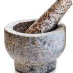 Mortar and Pestle Set Grey 5 Inch 1 Cup Capacity Heavy Granite Maxam-0