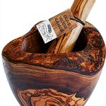 Naturally Med - Olive Wood Rustic Mortar and Pestle - 4.7 inch. for Grinding Spices, Salsa, Herbs etc. Durable, Hardwearing. Handcrafted Tunisian Olive Wood.-0