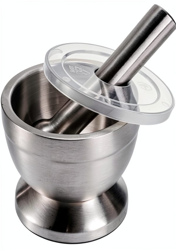 Bekith Mortar and Pestle Set 18/8 Brushed Stainless Steel 3.9in-0