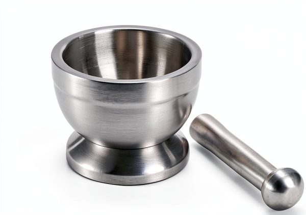 Bekith Mortar and Pestle Set 18/8 Brushed Stainless Steel 3.9in-1