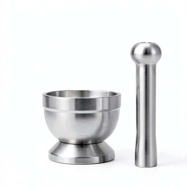Stainless Steel Mortar and Pestle Set pwkauka 18/8 Non‑Slip Base-1