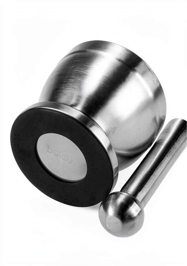 Bekith Mortar and Pestle Set 18/8 Brushed Stainless Steel 3.9in-3