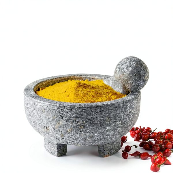 Luvan Large Mortar and Pestle Set,4 Cups Unpolished Granite Natural Stone Grinder Bowl for Molcajete Guacamole Bowl Crushing/Mexicano Guacamole,Spices Grinder,Herb Crusher,Salsa Pesto-8IN/Gray-7