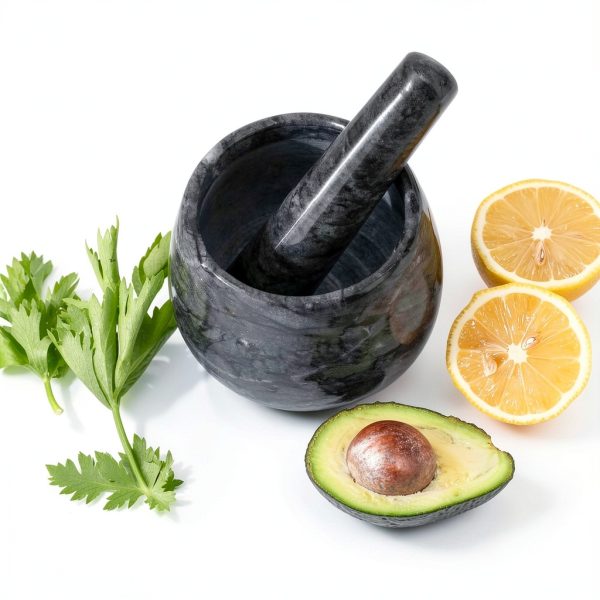 Heavy Duty Mortar and Pestle Marble Set by FasolaHome 1.5 Cup-3