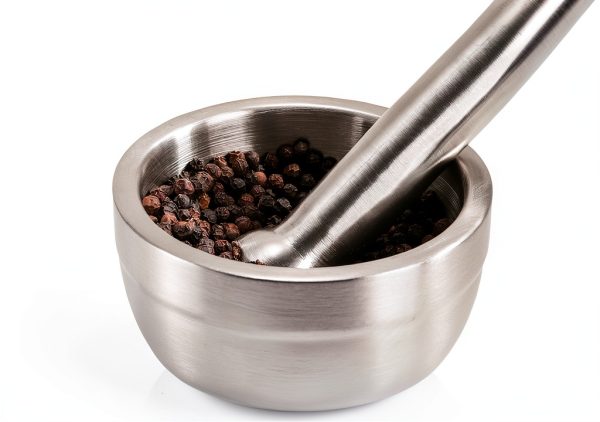 Bekith Mortar and Pestle Set 18/8 Brushed Stainless Steel 3.9in-2