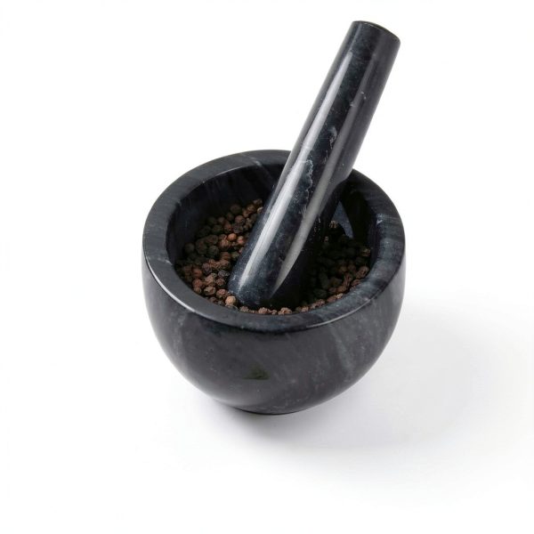 Marble Mortar and Pestle by FasolaHome 7oz Natural Stone Grinder-5