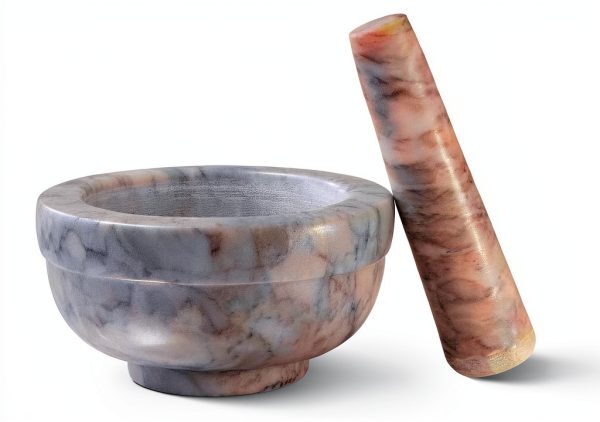 Mortar and Pestle Sagler Small Marble Gray 3.75x2in 2.5oz Capacity-1