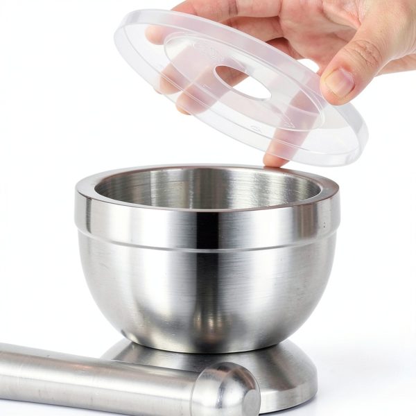 Bekith Mortar and Pestle Set 18/8 Brushed Stainless Steel 3.9in-4