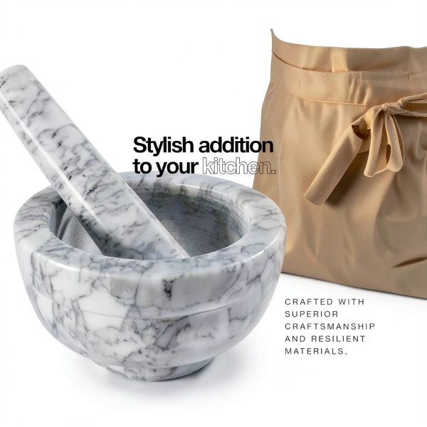 Mortar and Pestle Sagler Small Marble Gray 3.75x2in 2.5oz Capacity-6