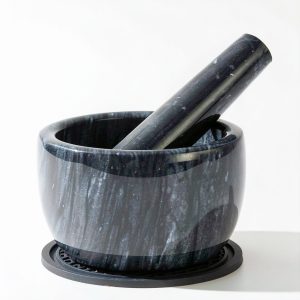 Marble Mortar and Pestle by FasolaHome 7oz Natural Stone Grinder-0