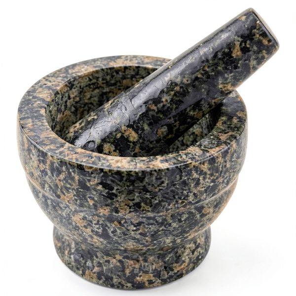 IMUSA USA Small Polished Mortar and Pestle, 3.75”, Granite-0