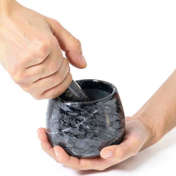 Heavy Duty Mortar and Pestle Marble Set by FasolaHome 1.5 Cup-2