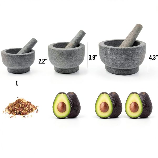 Gorilla Grip Heavy Duty Granite Mortar and Pestle Set, 2 Cup-4