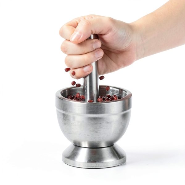 Stainless Steel Mortar and Pestle Set pwkauka 18/8 Non‑Slip Base-6