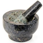 Maxam Mortar and Pestle Set - 5 Inch - Heavy Natural Granite Spice Grinder Bowl, Herb Crusher, Make Fresh Guacamole at Home-0