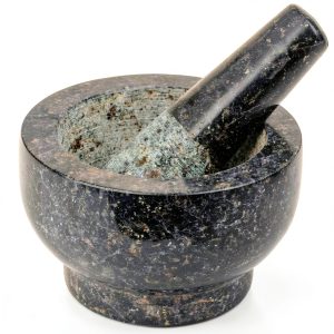 Maxam Mortar and Pestle Set - 5 Inch - Heavy Natural Granite Spice Grinder Bowl, Herb Crusher, Make Fresh Guacamole at Home-0