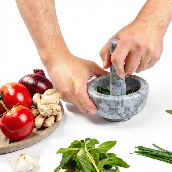 Mortar and Pestle Sagler Small Marble Gray 3.75x2in 2.5oz Capacity-4