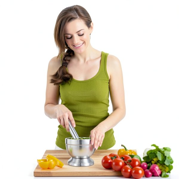 Stainless Steel Mortar and Pestle Set pwkauka 18/8 Non‑Slip Base-3