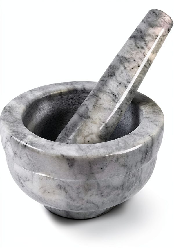 Mortar and Pestle Sagler Small Marble Gray 3.75x2in 2.5oz Capacity-0